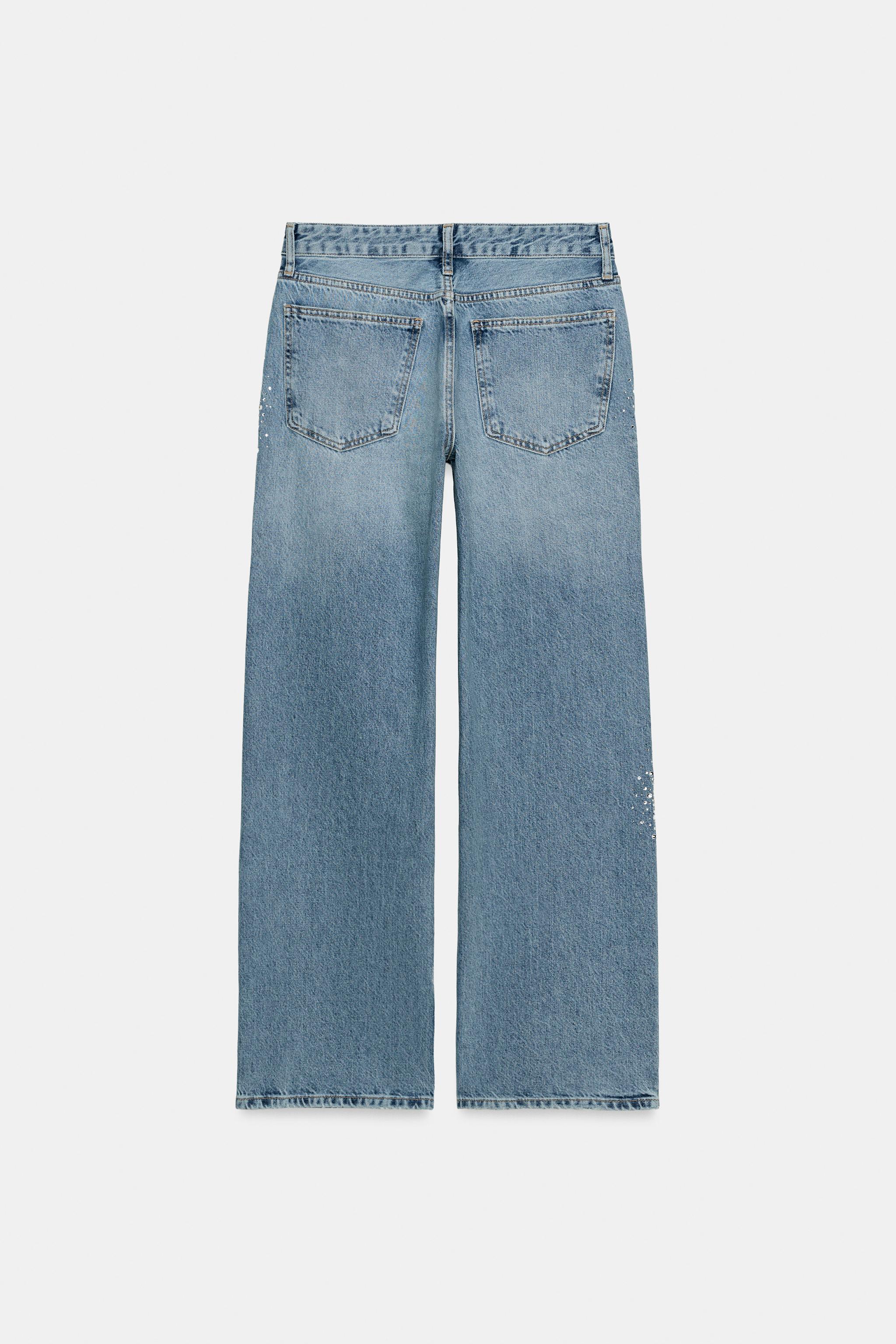 JEAN TRF WIDE LEG TAILLE BASSE PAILLETTES